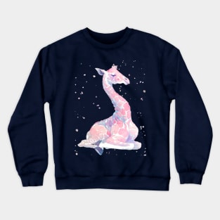 Sleepy Baby Giraffe | Watercolor Cute Animals Crewneck Sweatshirt